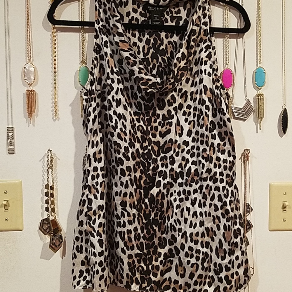 Leopard cowl neck top
